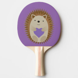 Cute Hedgehog Holiding a Lila Heart Pingisracket