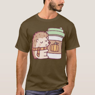 Cute Hedgehog Hugger Pumpkin Spice Latte T Shirt