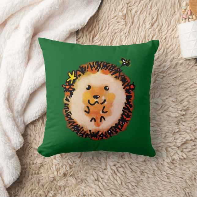 Cute Hedgehog i Höst löv Kudde (Filt)