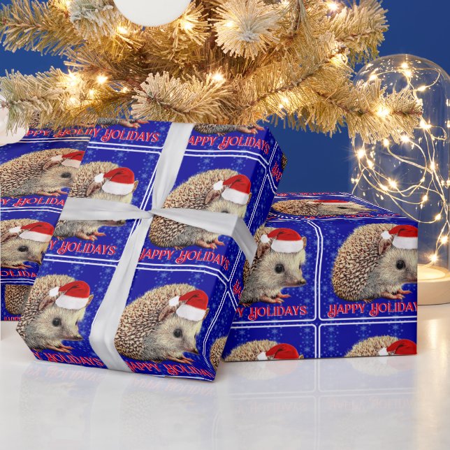 Cute Hedgehog i Santa Hat Presentpapper (Helgdagar)
