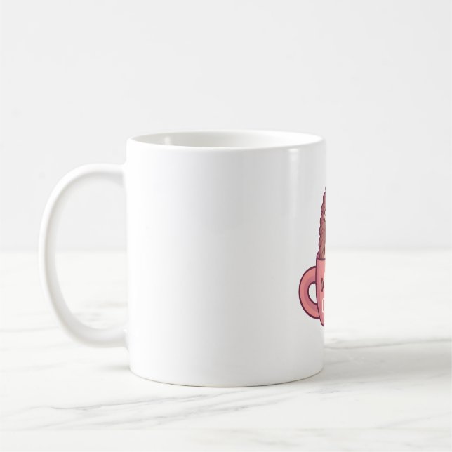 Cute Hedgehog in Mugg, Hog Coffee Funny Kaffemugg (Vänster)