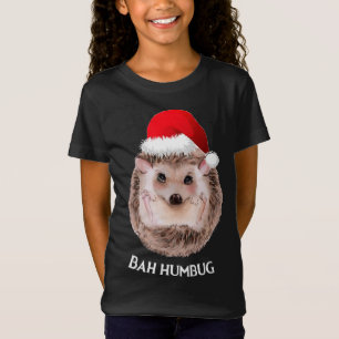 Cute Hedgehog jul Santa Hat Bah Humbug T Shirt