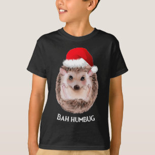 Cute Hedgehog jul Santa Hat Bah Humbug T Shirt