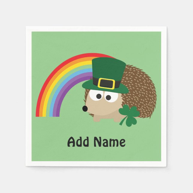 Cute Hedgehog Leprechaun Pappersservett (Framsidan)