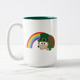 Cute Hedgehog Leprechaun Två-Tonad Mugg