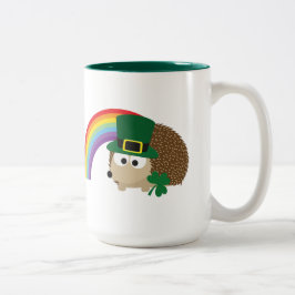 Cute Hedgehog Leprechaun Två-Tonad Mugg