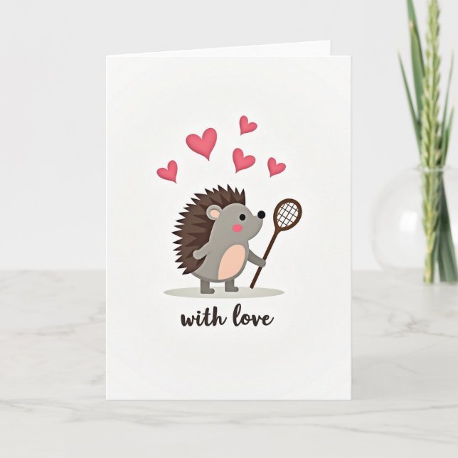 Cute Hedgehog Love Card Kort (Framsida)