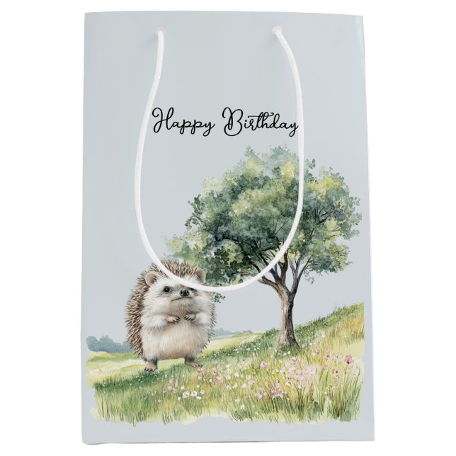 Cute Hedgehog Meadow with Tree Birthday (Framsidan)