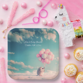 Cute hedgehog med födelsedagsballonger, anpassade