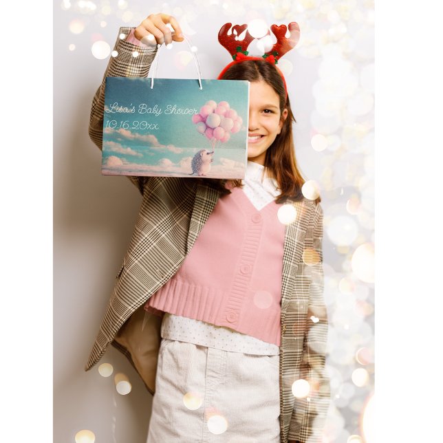 Cute hedgehog med födelsedagsballonger, anpassade (Skapare uppladdad)