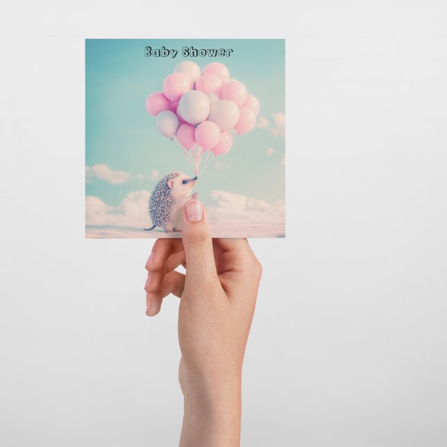 Cute hedgehog med födelsedagsballonger, anpassade (Skapare uppladdad)