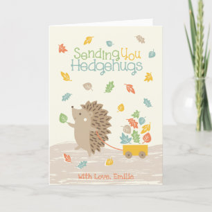 Cute Hedgehog med Little Löv Car Tack Kort