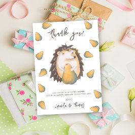 Cute hedgehog med päron - tack kort