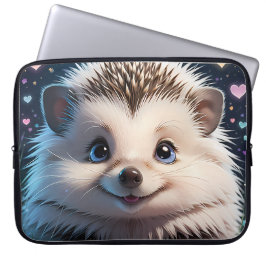 Cute Hedgehog med stort blått ögon Laptop Fodral