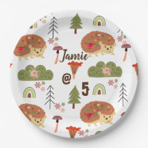 Cute Hedgehog Nature Blommigt Rainbow Mönster