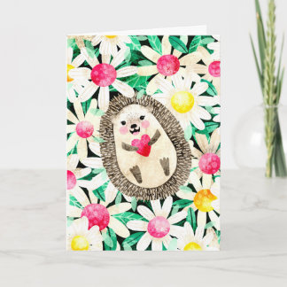 Cute Hedgehog och Daisy bara för Kärlek Kort
