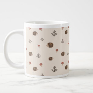 Cute Hedgehog och MushRumsskogen Mönster Jumbo Mugg