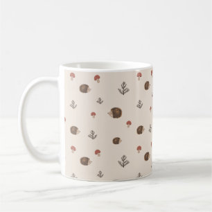 Cute Hedgehog och MushRumsskogen Mönster Kaffemugg