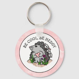 Cute Hedgehog och Spädbarn och Funny Pun Nyckelring