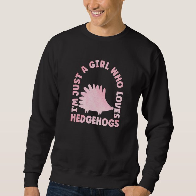 Cute Hedgehog Outfit for Hedgehog Lovers Apparel W Lång Ärmad Tröja (Framsida)