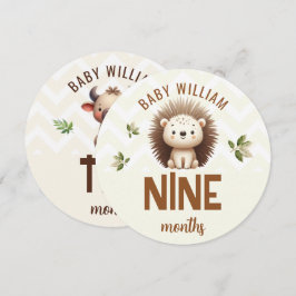 Cute Hedgehog Ox 9-10 månaders Baby-milstolpe