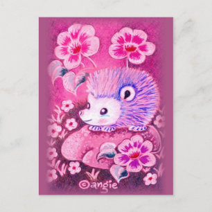 Cute Hedgehog på Sten Vykort