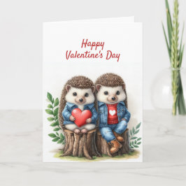 Cute Hedgehog par Alla hjärtans dag Helgkort