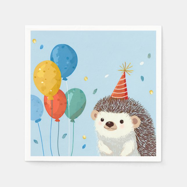 Cute Hedgehog Party Paper  Pappersservett (Framsidan)