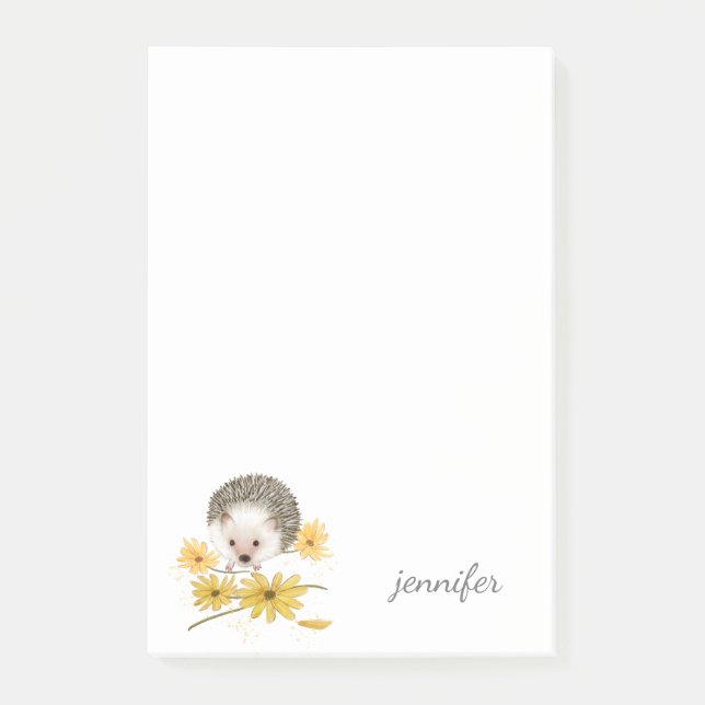 Cute Hedgehog Personalize Post-it® Notes Post-it Block (Framsida)