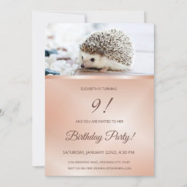 Cute Hedgehog Photo | Ro Guld Girls Inbjudningar