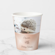 Cute Hedgehog Ro Guld | Anpassningsbar födelsedag