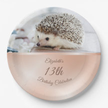 Cute Hedgehog Ro Guld | Anpassningsbar födelsedag
