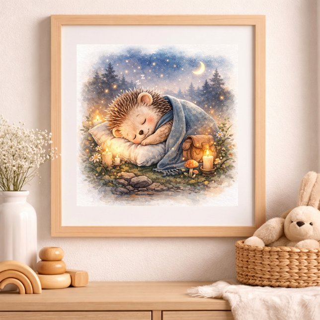 Cute Hedgehog Sleeping Kids  Poster (Skapare uppladdad)
