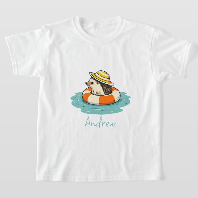 Cute Hedgehog Sommarsemester Beach T Shirt (Laydown)
