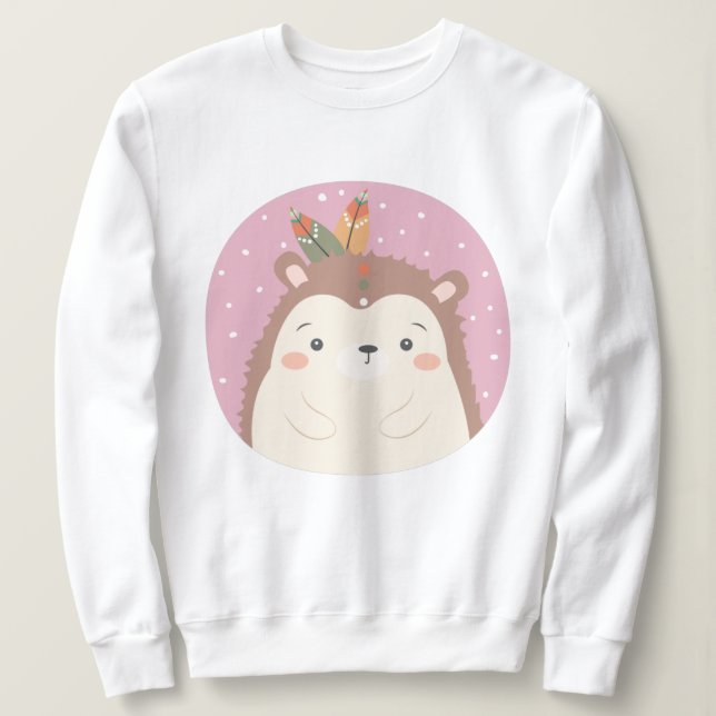 Cute Hedgehog Sweatshirt T Shirt (Design framsida)