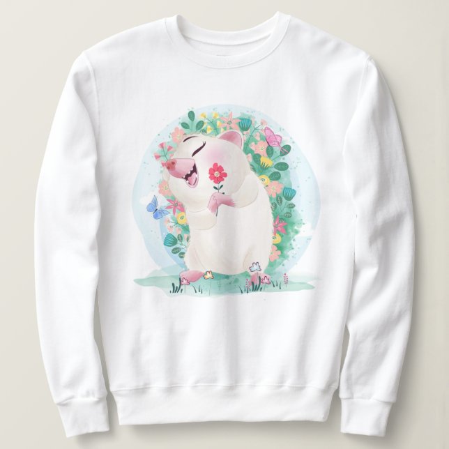 Cute Hedgehog Sweatshirt T Shirt (Design framsida)