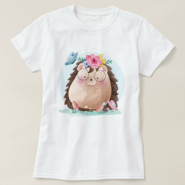 Cute Hedgehog T-Shirt (Design framsida)
