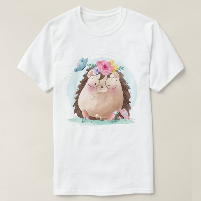 Cute Hedgehog T-Shirt (Design framsida)