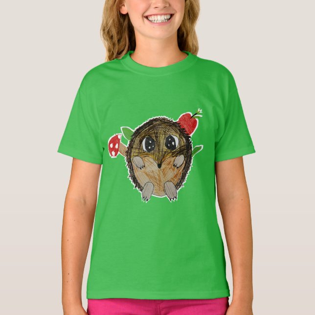 Cute Hedgehog T Shirt (Framsida)