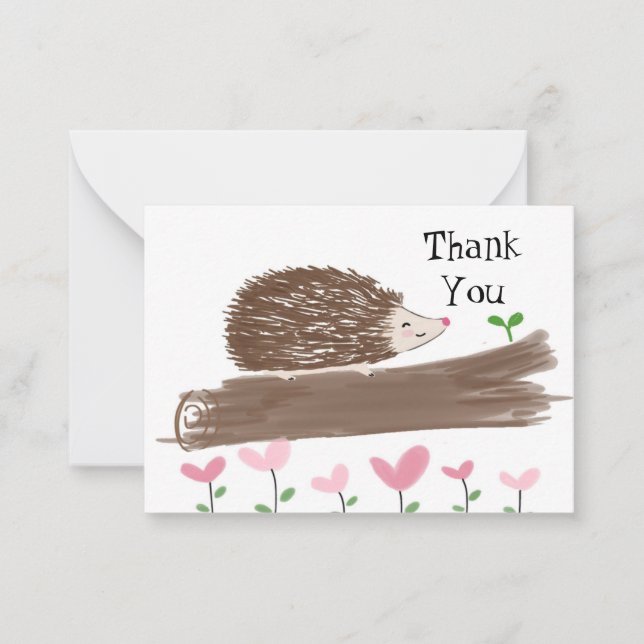 Cute Hedgehog, tack, ditt kort (Framsida)