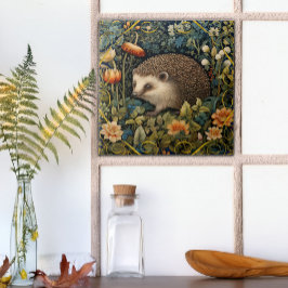 Cute Hedgehog Tapestry William Morris Stil Kakelplatta