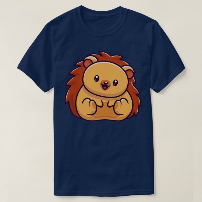 Cute Hedgehog Tecknad T Shirt (Design framsida)