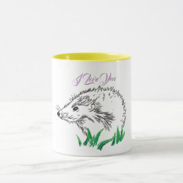 Cute Hedgehog Teckning Mugg