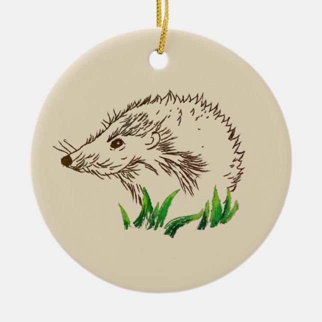 Cute hedgehog Teckning Ornament (Framsidan)