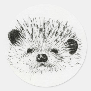 Cute Hedgehog teckning Runt Klistermärke