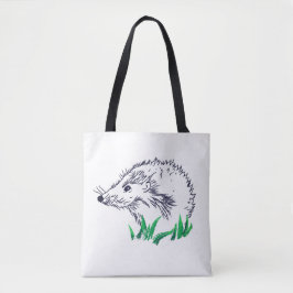 Cute Hedgehog Teckning Tote Bag Tygkasse