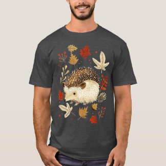 Cute Hedgehog Throws Höst löv T Shirt