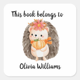 Cute Hedgehog-tillhören till Fyrkantigt Klistermärke