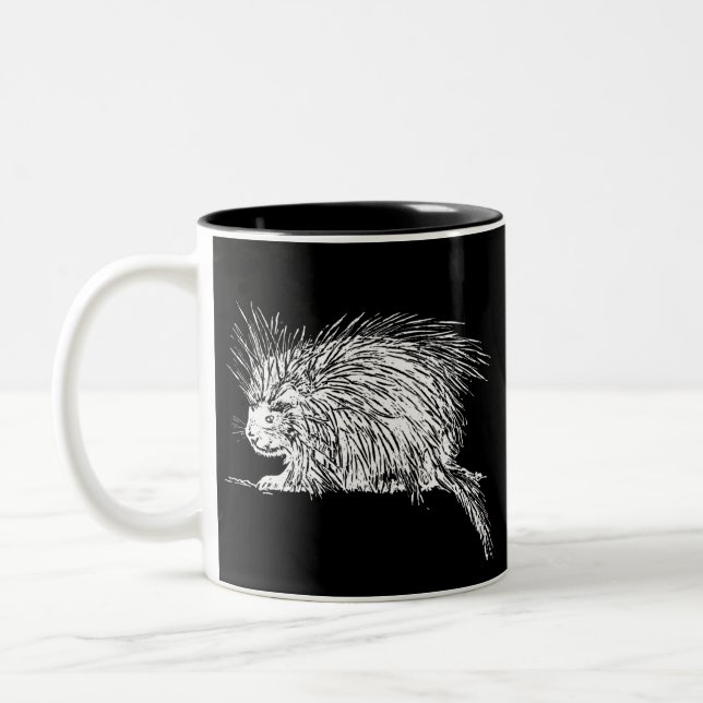 Cute Hedgehog Två-Tonad Mugg (Vänster)