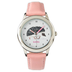 Cute Hedgehog Wildlife Animals Kids Watercolor Armbandsur